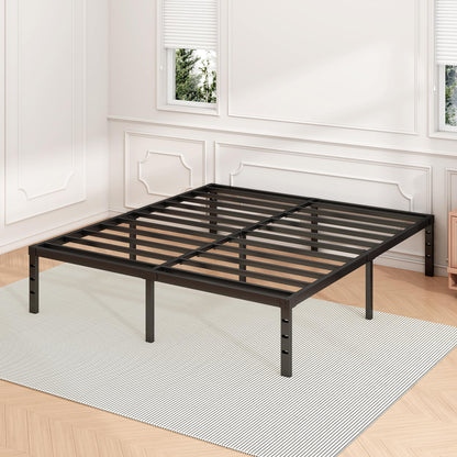 Hafenpo 14 Inch King Bed Frame - Sturdy Metal Platform with Under-Bed Storage and No Box Spring Needed - WoodArtSupply