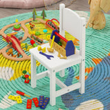 Timy Toddler Wooden Chair Pair, Kids Furniture for Eating, Reading, Playing 2 Pack (White) Timy
