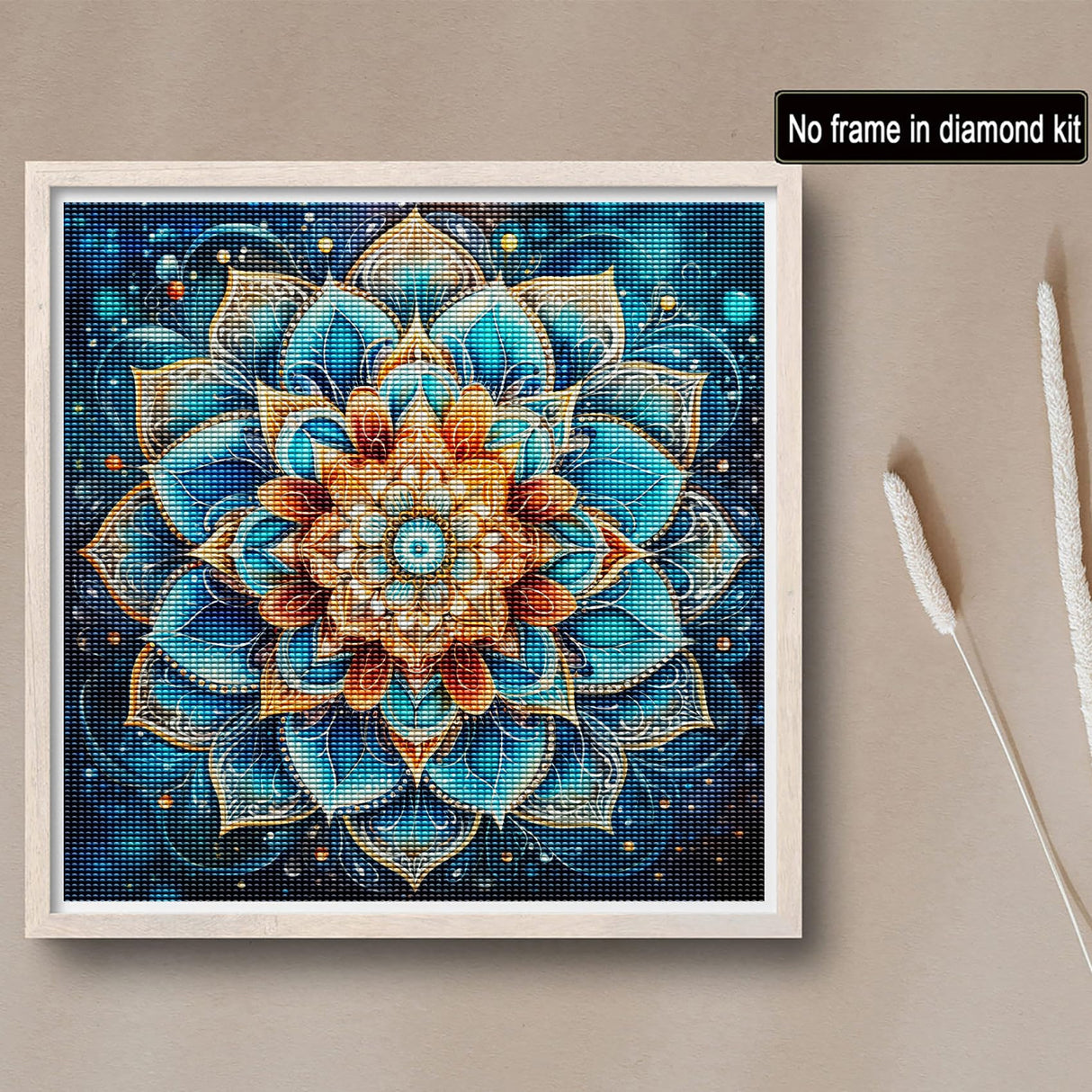 Reofrey DIY Diamond Art Kits for Adults Mandala Flower, Flower Full Drill Round Rhinestone Diamond Painting Kits, Cross Stitch Embroidery for Crafts (40x40 cm/ 16x16 inch) Reofrey