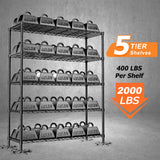 Storage Shelves Heavy Duty, 48" L x 20" W x 72" H Garage Wire Shelving Unit Loads 2000LBS, 5-tier Adjustable Metal Industrial Utility Shelf Rack for Kitchen, Laundry Room, Pantry, Warehouse, Basement ROOMTEC