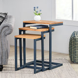 Christopher Knight Home Savannah Fir Wood and Iron Nesting Side Tables (Set of 3) - Antique Brown Christopher Knight Home