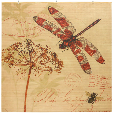 Red Lantern Bamboo Window Shade Blind - Dragonfly 72" Wide Red Lantern