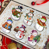 24 Pieces Christmas Snowman Wooden Ornaments Wood Hanging Decoration Set for Christmas Tree Hanging Wood Crafts Holiday Decor Xmas Party Supplies JOPHMO