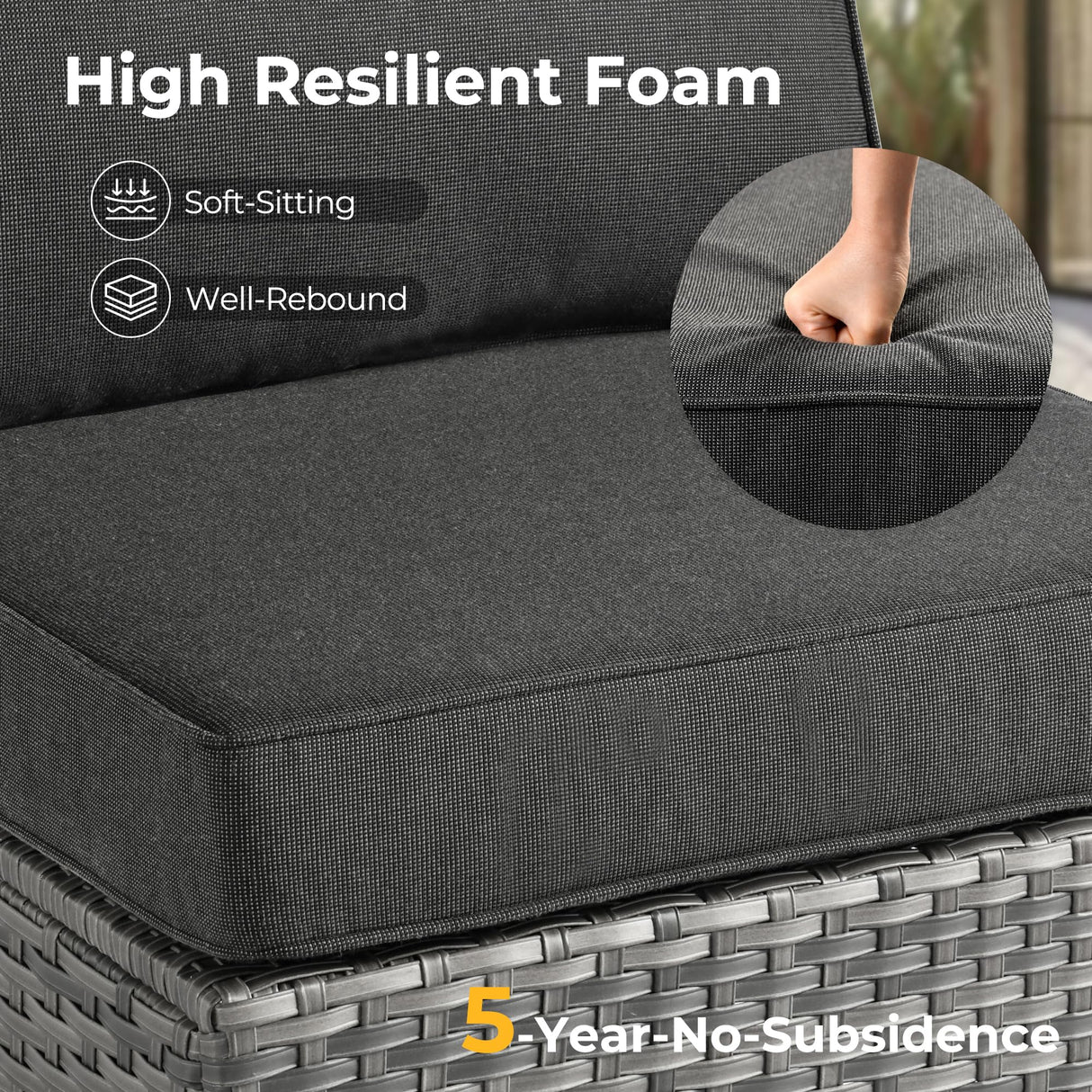 HOOOWOOO Patio Outdoor Sectional Furniture Sofa Set with Fire Pit Table,13 Piece L Shaped Wicker Couch Set with Swivel Chairs,Modern 10 Persons Summer Patio Conversation Set(Black) HOOOWOOO