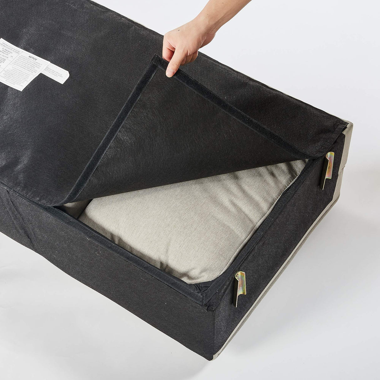 Mellow HANA Modern Linen Fabric Loveseat / Sofa / Couch with Armrest Pockets, Sand Grey Mellow