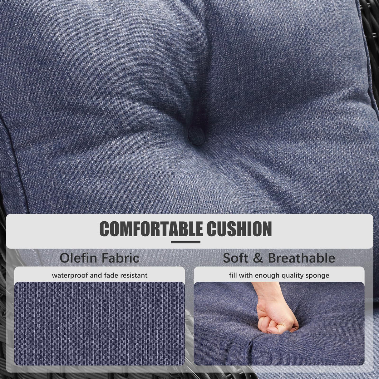 LayinSun 10 Pieces Outdoor Patio Furniture Set with Fire Pit Table, Rattan Wicker Sectional Swivel Rocker Chairs Sets with Ottomans, Swivel Glider Chairs, Single Chairs and Coffee Table LayinSun