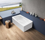 Aqua Eden VTAM6032L21TS 60-Inch Acrylic 2-Wall Corner Alcove Tub with Left Hand Drain, White Kingston Brass