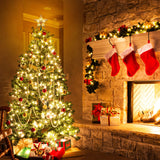 Brizled 9.5” Christmas Star Tree Topper, Gold Dual-side 3D Star Treetop, Glittered Tree Top with 10 Warm White Lights, UL Certified Lighted Xmas Treetop for Holiday Christmas Tree Decor Brizled