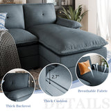 Shintenchi U Shaped Sectional Couch for Living Room,110" 4-Seater Comfy Couch with Double Chaise,Deep Seat Modular Sofa Couches with Thick Cushion & Soft Backrest,Dark Gray Shintenchi