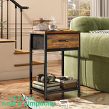 Kitstorack Night Stands Set of 2,End Tables with Drawer for Bedroom Side Table for Home, Small End Table Brown Wood Night Stand Bedroom Nightstands Bedside Table Set of 2 Bedroom Furniture Kitstorack