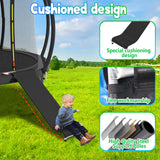Deomod Trampoline Slide, 10FT 12FT 14FT 15FT 16FT Trampoline Universal Slides, Trampoline Accessories with Cushioning Effect, Suitable for Children to Climb Up and Slide Down, Safety Slider (Silver) deomod