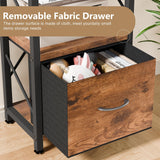 Shintenchi Bookshelf, 5 Tier Bookcase with Drawer, Modern Tall Bookshelves Storage Organizer, Industrial Book Shelves for Bedroom, Living Room, Office, Rustic Brown Shintenchi