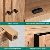 YITAHOME 55'' Sideboard Buffet Cabinet with Storage, Farmhouse Large Coffee Bar Cabinet with Adjustable Shelf for Kitchen, Living Room, Oak YITAHOME