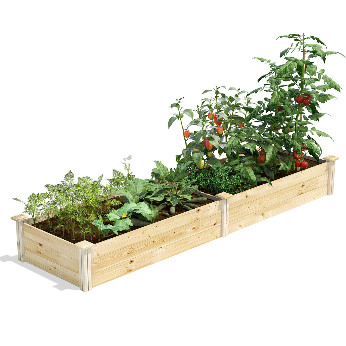 Greenes Fence Original Pine Raised Garden Bed, 2' x 8' x 10.5" - Made in USA with American Pine Greenes Fence