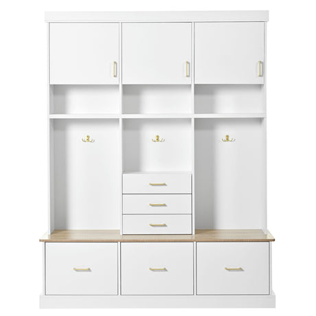 Entryway Hall Tree With Bench And Storage, 5 In 1 Coat Rack HouseOfZazla