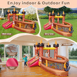 Inflatable Bounce House for Kid 3-8: Jump Bouncy House Castle with Slide - Blow Up Bouncer with 480W Blower for Toddler Outdoor Indoor Play TOAOB