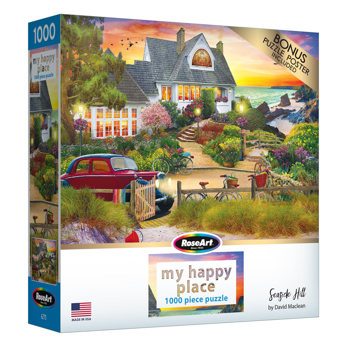 RoseArt - My Happy Place - Seaside Hill - 1000 Piece Jigsaw Puzzle for Adults RoseArt