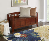 Linon Walnut Split Seat Storage Bench for Foyers and Mudrooms Linon