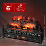 TURBRO Eternal Flame 30 in. WiFi Infrared Quartz Electric Fireplace Log Heater with Sound Crackling, Realistic Pinewood Logs, Adjustable Flame Colors, Remote Control, Thermostat, Timer, EF30-PB, 1500W TURBRO