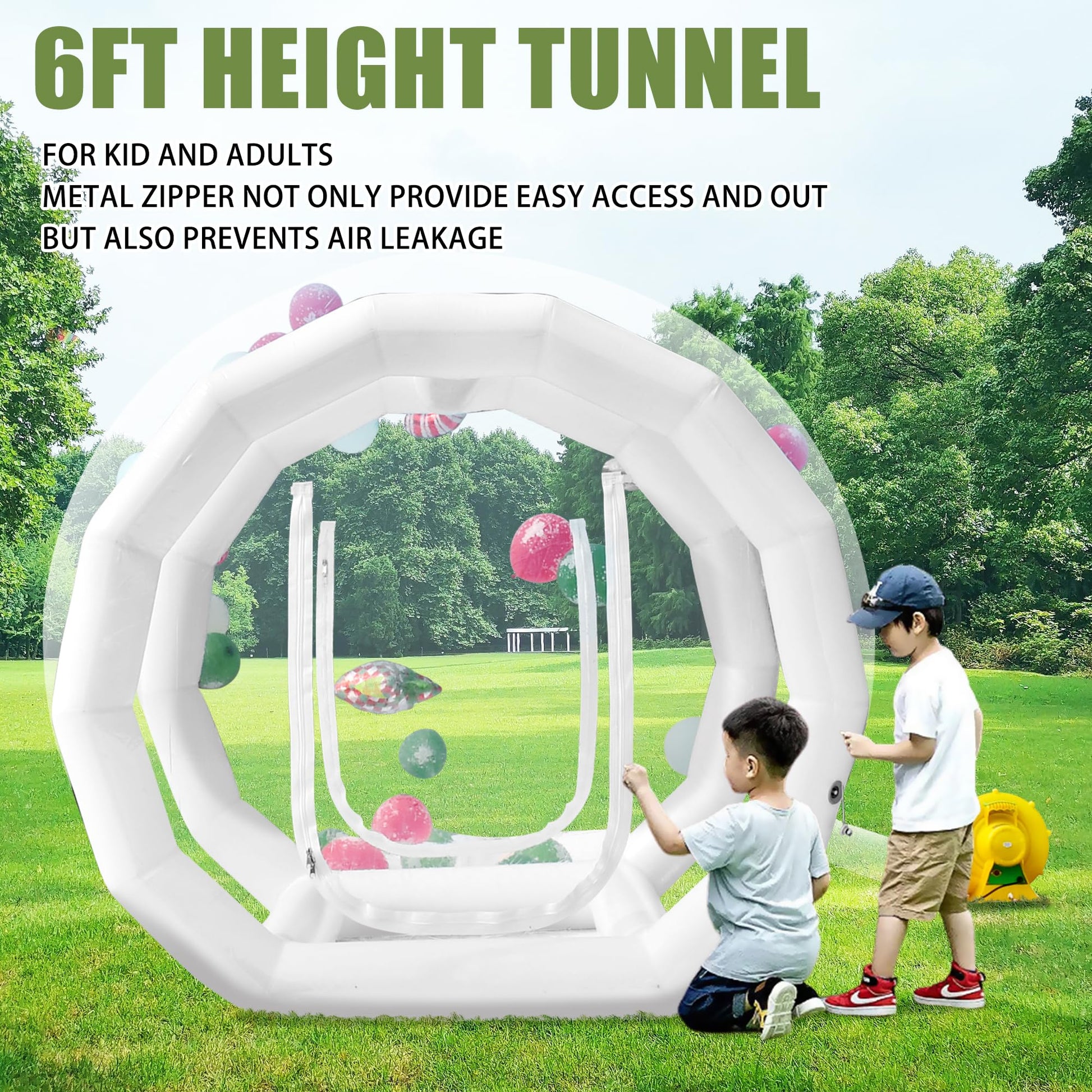 Inflatable Bubble Balloon House, Inflatable Tent Bubble House 10ft Dome 6ft Tunnel for Kids/Home/Wedding/Garden Party, Malls, Parks Event Exhibition, Clear Dome Balloon Garden Tent with Blowe - WoodArtSupply