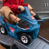 Step2 Up & Down Roller Coaster Kids Ride On Toy, Push Car, Indoor/Outdoor Playset, Made of Durable Plastic, Max Weight 50 lbs., for Toddlers 2-5 Years Old, Gray & Blue Step2