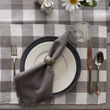 DII Buffalo Check Collection, Classic Farmhouse Placemat Set, 13x19, Gray & White, 6 Piece DII