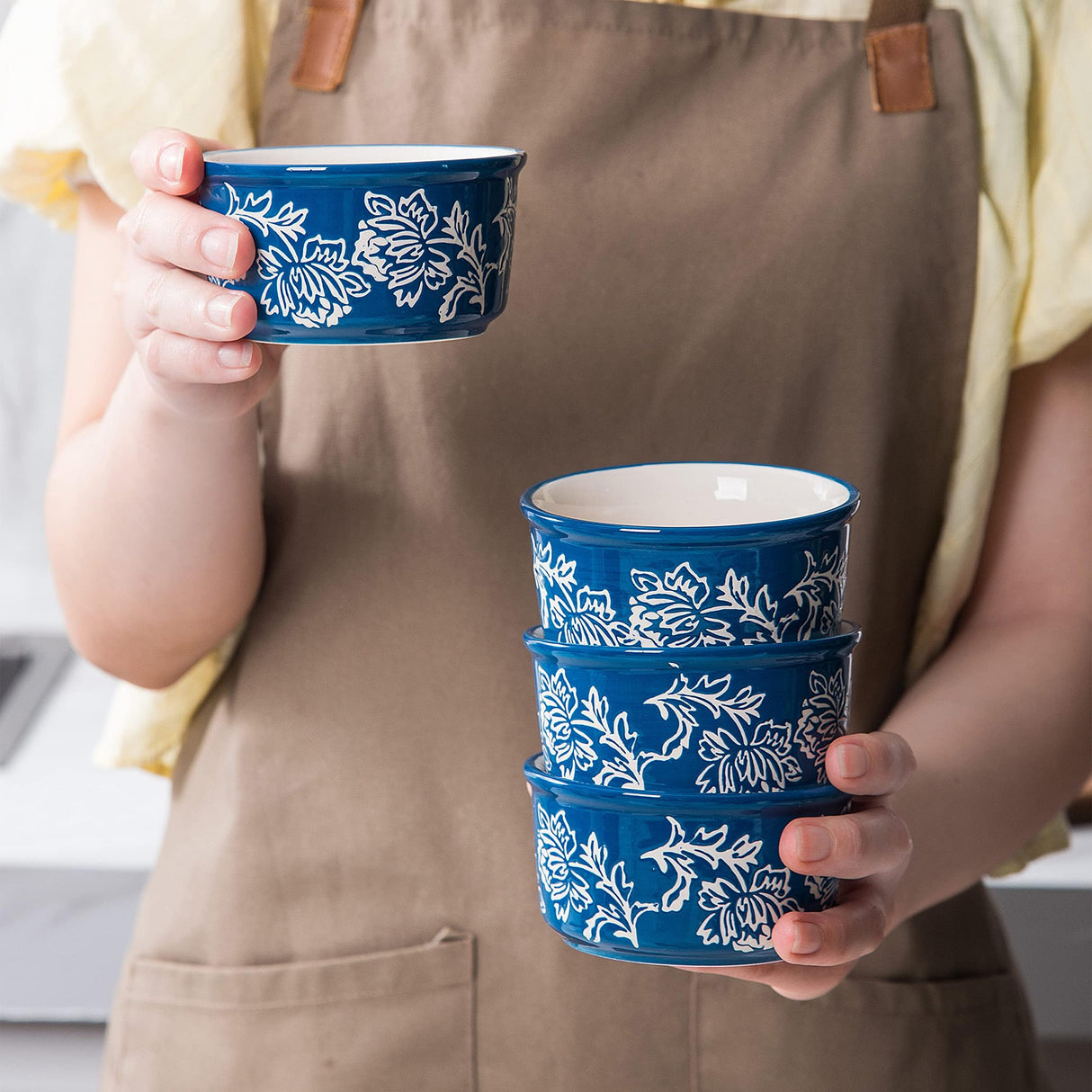 Wisenvoy Ramekins Creme Brulee Ramekins Ceramic Ramekins 8 Oz Oven Safe Ramiken Wisenvoy