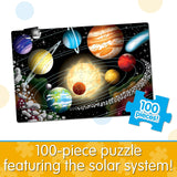 The Learning Journey Puzzle Doubles Glow in the Dark - Space - 100 Piece Glow in the Dark Puzzle, Space Puzzles For Kids Ages 4-8, Solar System Puzzle For Kids, Award Winning Educational Toys The Learning Journey