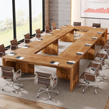 Tribesigns 13FT Conference Table, Large Rectangle Conference Room Table, Long Meeting Seminar Table Business Tables for 12-16 People (Four Tables) Tribesigns