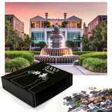 Ambesonne Charleston Jigsaw Puzzle for Adults, South Carolina USA The Waterfront Park Pineapple Fountain Urban Landscape Photo, Heirloom-Quality Fun Activity Durable Cardboard, 1000 pcs, Multicolor Ambesonne