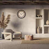 Lafocuse Silent Black Rustic Farmhouse Wall Clock with Raised 3D Arabic Numerals for Home Decor 12 Inch, Battery Operated Shabby Chic Kitchen Wall Clocks Decorative for Living Room Bedroom Office Lafocuse