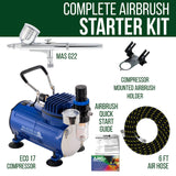 Master Airbrush Multi-Purpose Gravity Feed Air Brush Kit with Air Compressor - Model G22 Gravity Feed Dual-Action Airbrush with 1/3 oz. Fluid Cup and 0.3 mm Tip, Hose, 1/5hp Compressor Master Airbrush