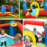 Bounceland Bounce House Castle with Basketball Hoop Inflatable Bouncer, Fun Slide, Safe Entrance Opening, UL Certified Strong Blower Included, 12 ft x 9 ft x 7 ft H Bounceland
