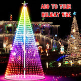 Led Outdoor Christmas Tree, 20ft Prelit Christmas Tree, Smart Outside Christmas Tree Light Show App Control with 1512 LED Lights Color Changing Sync APP & Remote Control Christmas Tree Lighting Miveda