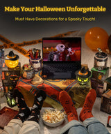 PieceRelax 3D Halloween Puzzle Candle Light - LED Jack O’ Lantern Decor with Flameless Tea Lights - Battery Operated Plastic Pumpkins for Indoor & Outdoor Spooky Decorations, Magic Cat [KL1075] PieceRelax