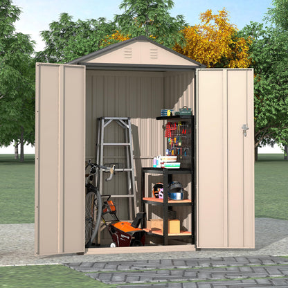 Outdoor Storage Shed,4x3FTSteel Metal Sheds,Lockable Garden Small Shed and Tiny Houses,Utility Shed,Lean to Sheds & Outdoor Storage,Side Waterproof Backyard Sheds with Door for Bike,Tools,lawnmower