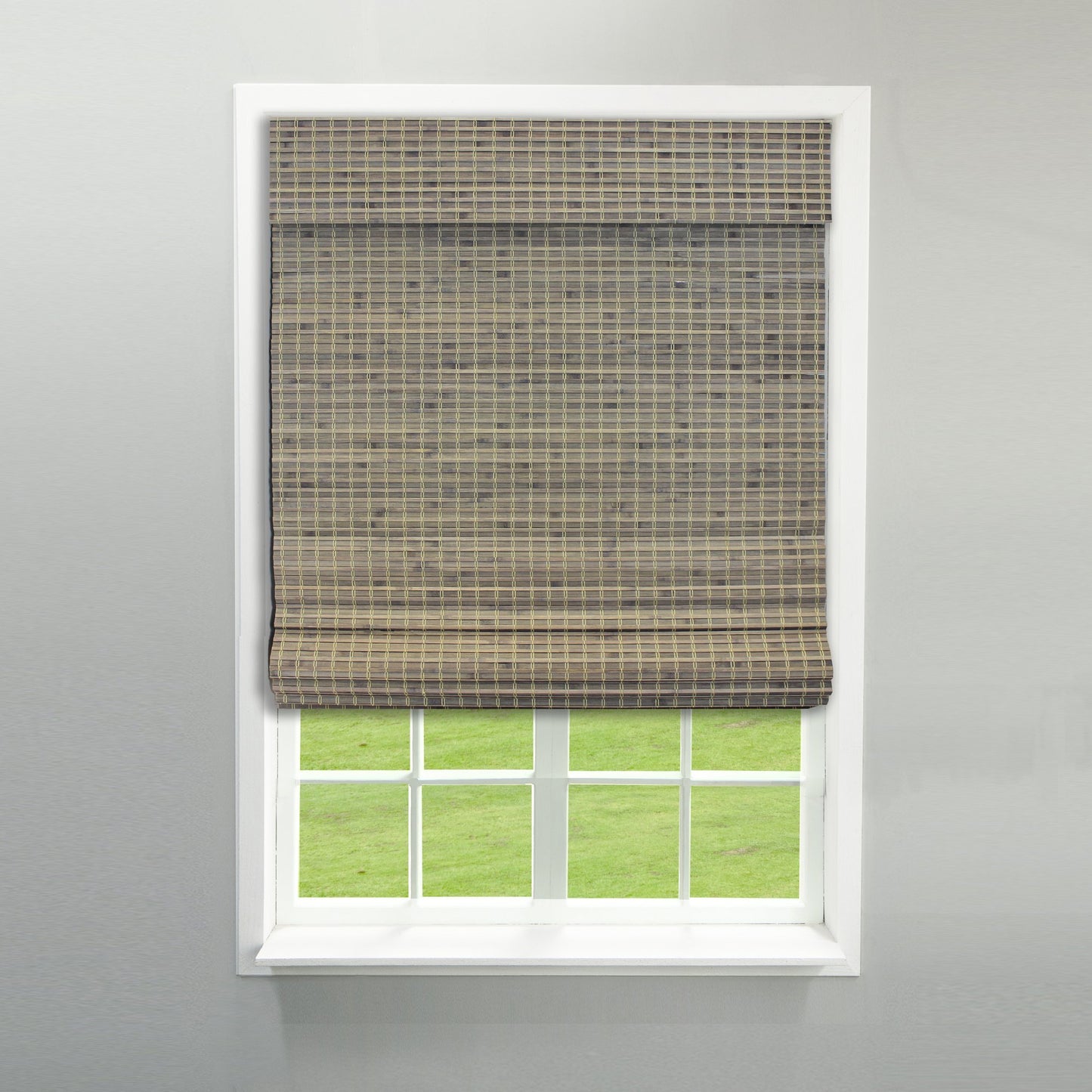 Radiance Driftwood Cordless Bamboo Roman Shades - Light Filtering Window Blinds for Home & Office - 30" W x 64" L - WoodArtSupply