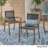 Christopher Knight Home 305156 Jimmy Outdoor Acacia Wood and Mesh Dining Chairs (Set of 2), Gray Finish Christopher Knight Home