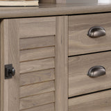Sauder Harbor View Desk W/hutch, L: 62.13" x W: 23.39" x H: 57.52", Salt Oak Finish Sauder