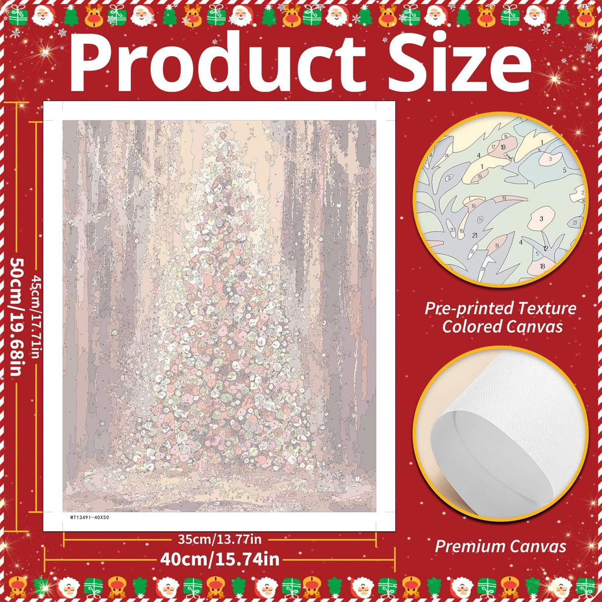 Christmas Paint by Numbers Kits for Adults - Painting by Numbers Kit Tree, Christmas Tree Adults Paint by Number Kits on Canvas Without Frame Oil Painting Acrylic Paints for Home Wall Decor 16X20 inch ajepon