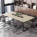 Zethvax 8FT Conference Table,Conference Room Table with Grommet,Stable Structure,Adjustable Foot Pads,Large Seminar Table for Office Meeting 94.4 L x 47.2 W x30.7 H (Wood) Zethvax