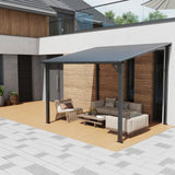 OC Orange-Casual 8x10 FT Patio All-Iron Gazebo,Hard Top Lean to Gazebo Pergola with Roof,Wall Mounted Heavy Duty Awnings, for Outdoor, Backyard, Deck OC Orange-Casual