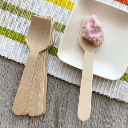 Bulk Mini Wooden Spoons -Eco Friendly Disposable Biodegradable - 3.75 Inches - 300 Pack Outside the Box Papers Brand