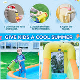 Yaheetech Inflatable Bounce House, Water Bouncer Castle for Kids Aged 3-10 W/Splash Pool, Toy Market Stand, Bouncer Area, Slide, Climbing Wall, Storage Bag, 520W Blower for Outdoor Backyard Yaheetech