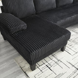 KEIKI 114" U-Shaped Oversized Modular Velvet Sectional Sofa with 2 Chaise Lounge, Modern Style Upholstered 4-Seater Couch with Soft Seat Cushions, Easy Assembly, for Apartment, Living Room, Black KEIKI