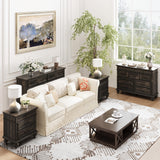 Yechen Farmhouse 9 Drawer Dresser for Bedroom - 47" Wide Modern Chest of Drawers, Rustic Thickened Wooden Dressers, Dressers Organizer for Living Room, Bedroom, Hallway Yechen