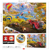 Educa - Hot Air Balloon Valley - 3000 Piece Jigsaw Puzzle - Puzzle Glue Included - Completed Image Measures 47.24"x 37.79" - Ages 14+ (19947) Educa