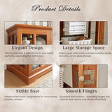 Eyisean Lighted Display Curio Cabinet 69" H China Cabinet with 4 Glass Doors, 6 Shelves, Freestanding Glass Display Cage Wine Cabinet Storage Rack for Bar and Liquor Storage (Dark Oak) Eyisean