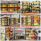 CXUZCZ 5000LBS Heavy Duty Garage Shelving 59" W Garage Storage Shelves 4-Tier Metal Adjustable Shelf Unit Storage Rack for Basement Supermarket Warehouse 59" W x 24" D x 78" H Yellow CXUZCZ