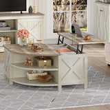 YITAHOME Farmhouse Lift Top Coffee Table with Storage, Wood Cured Center Table with Charging Station&USB Port, Living Room Table w/Large Hidden Space, for Bedroom, Home Office, Grey Wash YITAHOME